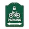 Signmission Parking W/ Lock Cycle & Bidirectional Arrow, Green & White Aluminum Sign, 18" x 24", GW-1824-23475 A-DES-GW-1824-23475 - alternate 1